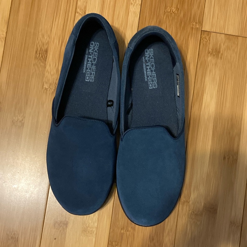 Skechers Women’s Go Step Lite Delight 14726 Blue Slip On Shoes Size 9 Brand New